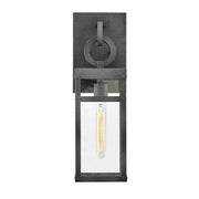 Hinkley Porter 18in 1-Light Outdoor Wall Sconce | Transitional Aged Zinc Aluminum and Clear Glass | Covered Patio & Entryway | 7 x 6 x | Model 2800DZ-LL