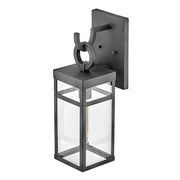 Hinkley Porter 18in 1-Light Outdoor Wall Sconce | Transitional Aged Zinc Aluminum and Clear Glass | Covered Patio & Entryway | 7 x 6 x | Model 2800DZ-LL