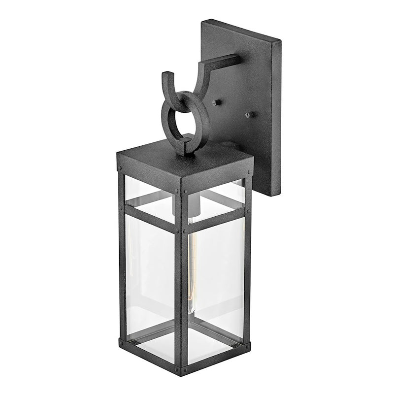 Hinkley Porter 18in 1-Light Outdoor Wall Sconce | Transitional Aged Zinc Aluminum and Clear Glass | Covered Patio & Entryway | 7 x 6 x | Model 2800DZ-LL
