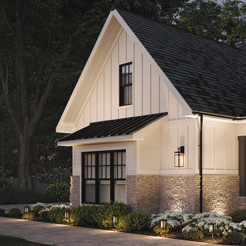 Hinkley Porter 25in 1-Light Outdoor Wall Sconce | Transitional Black Aluminum and Clear Glass | Covered Patio & Porch Entryway | 9.25 x | Model 2805BK-LL