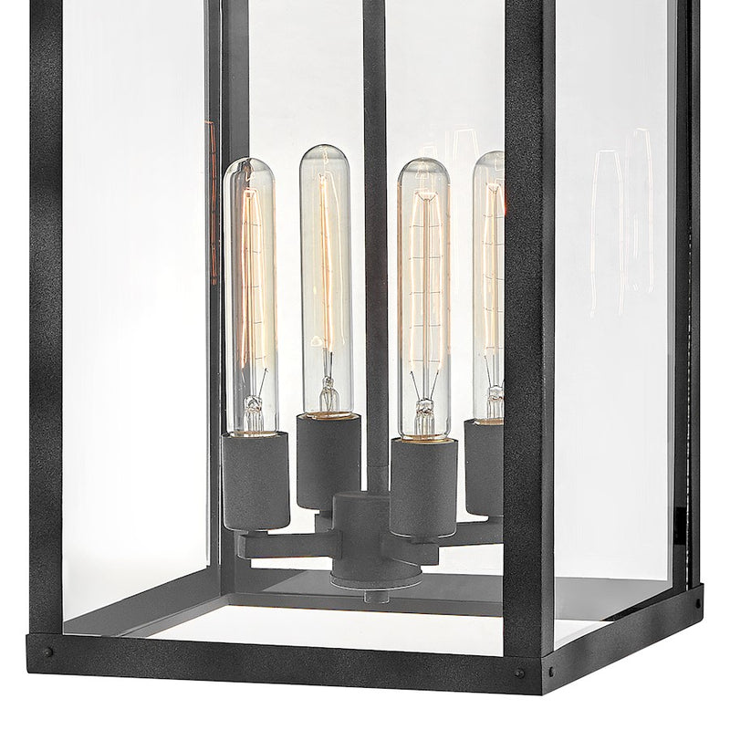 Hinkley Porter 13in 4-Light Outdoor Wall Sconce | Transitional Oil Rubbed Bronze Aluminum and Clear Glass | Covered Patio & Entryway | Model 2809OZ-LL