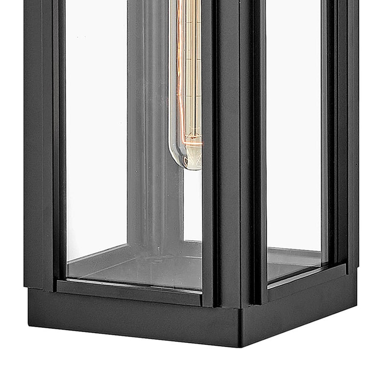 Hinkley Sag Harbor 16in 1-Light Outdoor Wall Sconce | Traditional Coastal Black Aluminum and Clear Glass | Covered Patios & Entryways | 7.5 | Model 2840BK