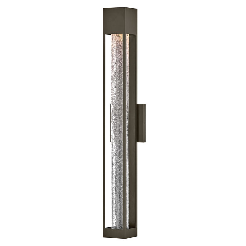 Hinkley Vapor 1-Light Outdoor Wall Sconce | Modern Bronze Aluminum and Crackle Glass | Entryway & Patio Accent Light | 4.5 x 6 x 35 in | Model 2859BZ