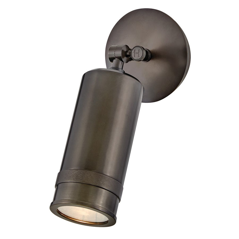 Hinkley Pratt 1-Light Outdoor Wall Sconce | Modern Black Oxide Aluminum and Clear Glass | Covered Patio & Entryway | 5.5 x 5.5 x 12.5 in | Model 28810BX
