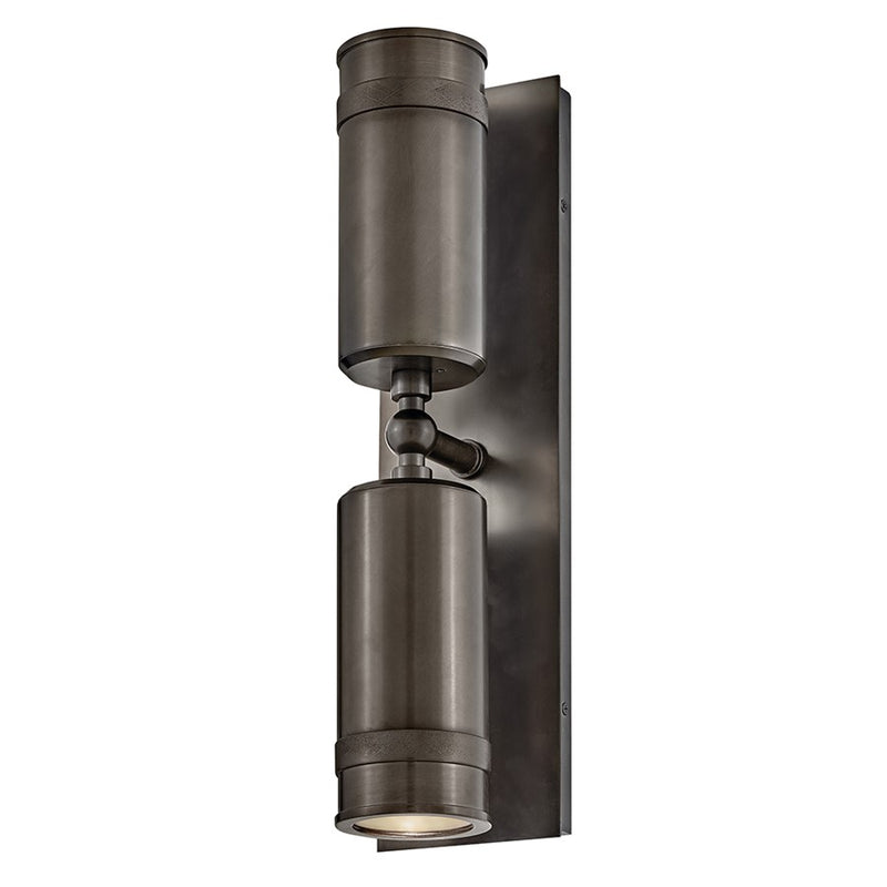 Hinkley Lighting Pratt 2 Light Outdoor Wall Mount, Black Oxide/Clear