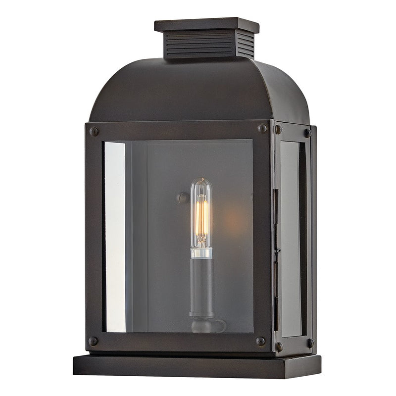 Hinkley Tiverton 1Lt Outdoor Wall Mount, Dark Oxidized Brass/Clear - 28830DX