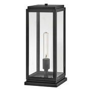 Hinkley Lighting Max 1 Light Outdoor 8" Pier Mount, Black/Clear - 28857BK