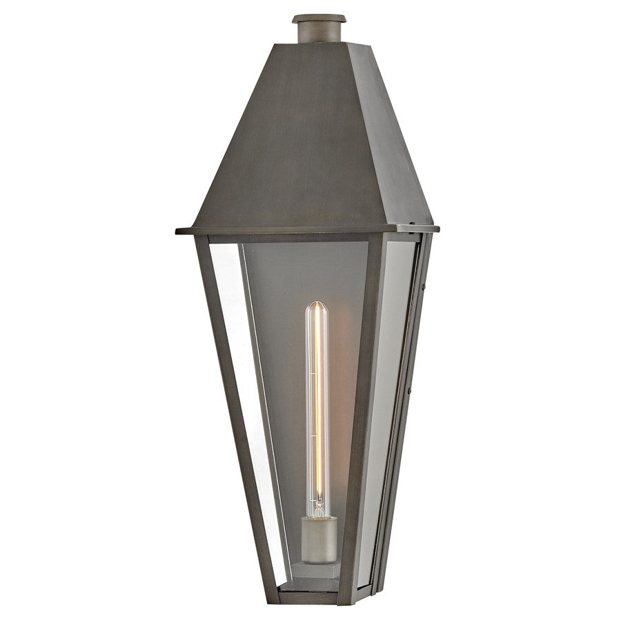 Hinkley Endsley 1Lt Outdoor 26" Wall Mount, Blackened Brass/Clear - 28860BLB