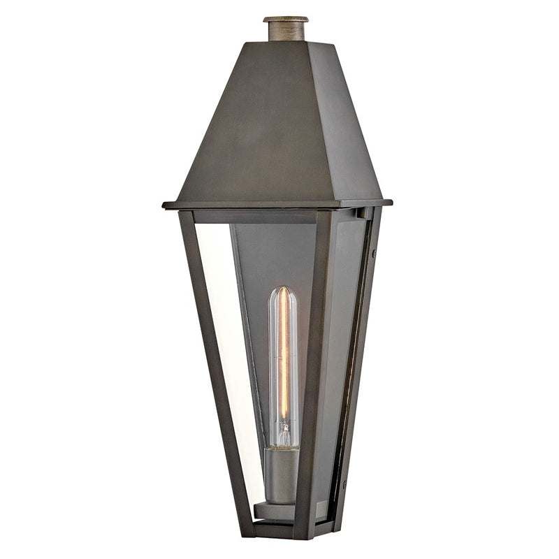 Hinkley Endsley 19in 1-Light Outdoor Wall Sconce | Traditional Blackened Brass Aluminum and Clear Glass | Entryway & Covered Patio | 5.5 | Model 28866BLB