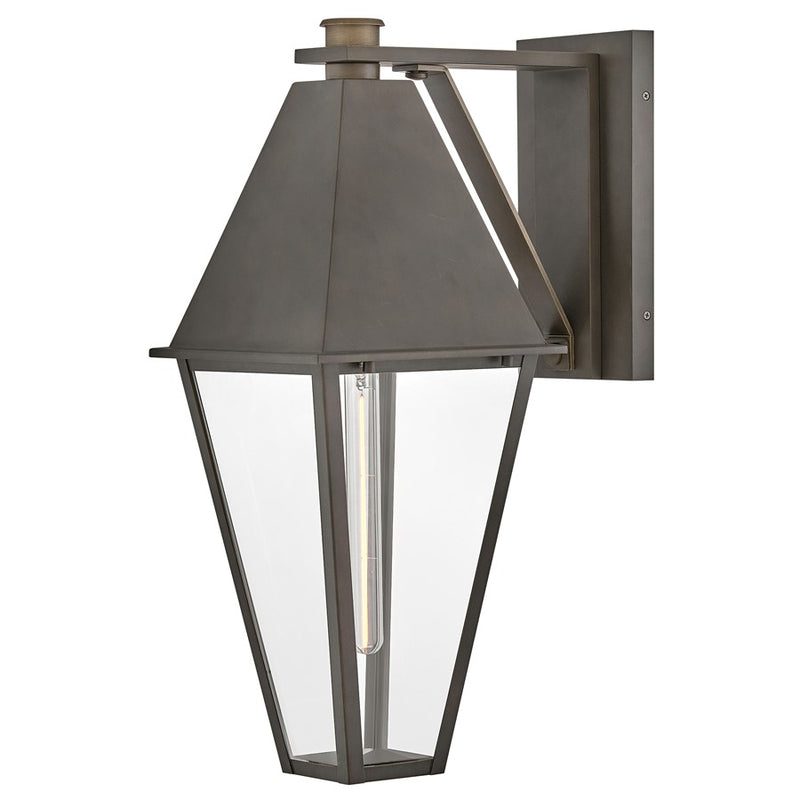 Hinkley Endsley 25in 1-Light Outdoor Wall Sconce | Traditional Blackened Brass Aluminum and Clear Glass | Covered Patio & Entryway | Model 28869BLB