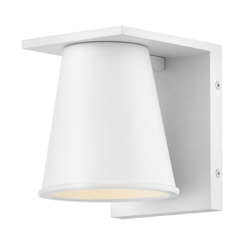 Hinkley Hans 6in 1-Light Outdoor Wall Sconce | Modern Textured White Composite | Entryway & Covered Patio | 6 x 5 x 6 in | Model 28870TW-LL