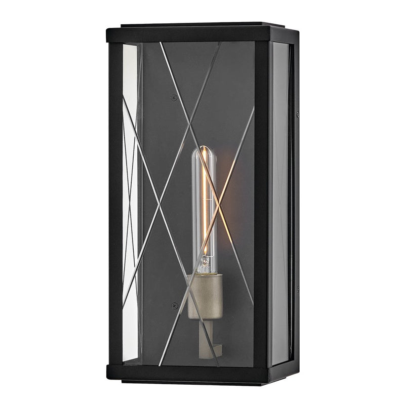 Hinkley Lighting Monte 1 Light Outdoor 16" Wall Mount, Black/Clear