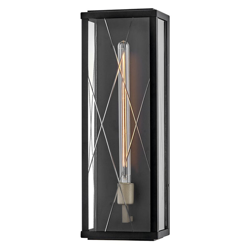 Hinkley Lighting Monte 1 Light Outdoor 22" Wall Mount, Black/Clear