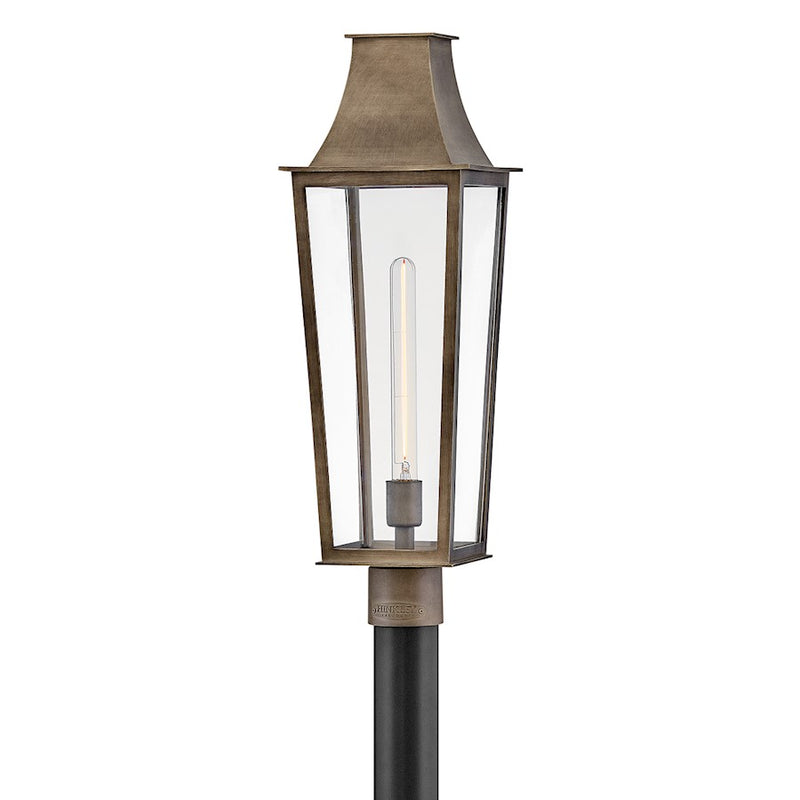 Hinkley Georgetown 9in 1-Light Outdoor Post Top Lantern | Traditional Burnished Bronze Composite and Clear Glass | Covered Patio & | Model 28891BU