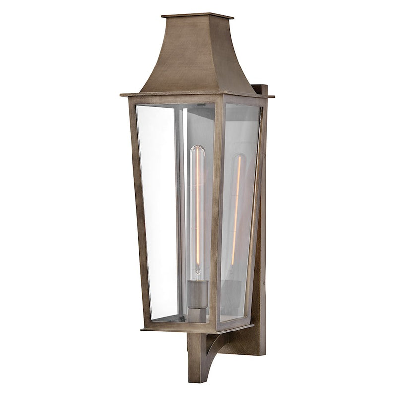 Hinkley Georgetown 26in 1-Light Outdoor Wall Mount Lantern | Traditional Burnished Bronze Composite and Clear Glass | Covered Patios & | Model 28895BU