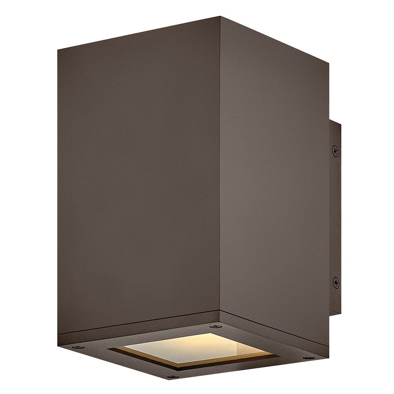 Hinkley Tetra 6in 1-Light Outdoor Wall Sconce | Modern Architectural Bronze Composite and Etched Lens | Entryway & Covered Porch | 5 x | Model 28910AZ-LL
