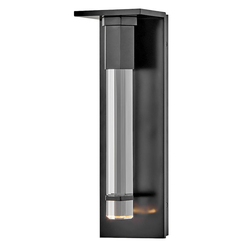 Hinkley Cecily 16.5in 1-Light Outdoor Wall Lantern | Modern Black Aluminum and Clear Crystal Glass | Covered Patio & Entryway | 6 x 5 x | Model 28934BK