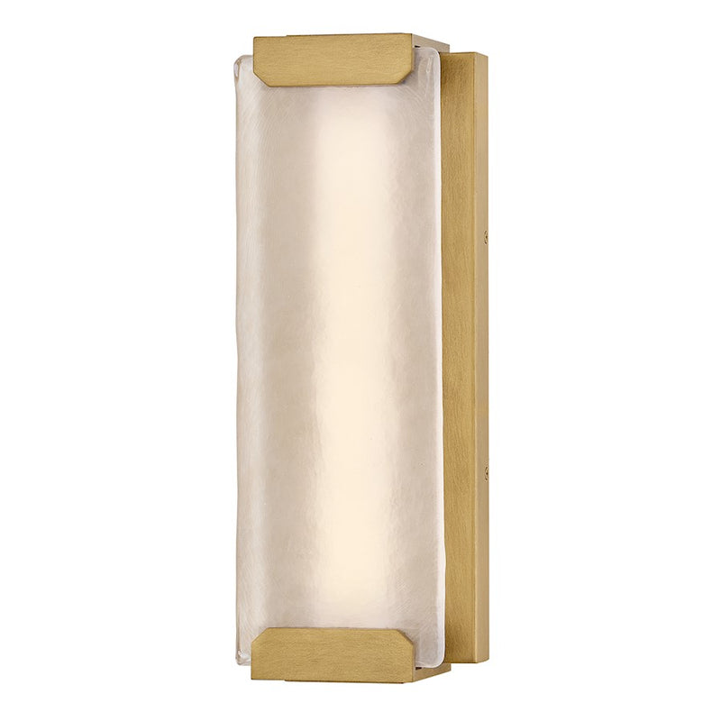 Hinkley Zayde 16in 1-Light Outdoor Wall Lantern | Modern Heritage Brass Aluminum and Inside Etched Glass | Covered Patio & Entryway | 3.75 | Model 28974HB