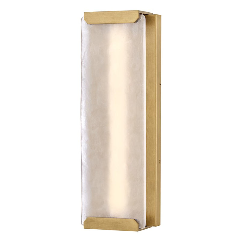 Hinkley Zayde 22in 1-Light Outdoor Wall Mount Lantern | Modern Heritage Brass Aluminum and Inside Etched Glass | Covered Patio & Entryway | Model 28975HB