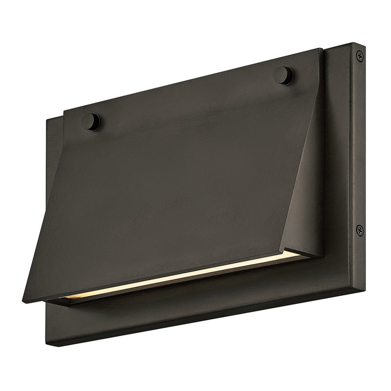 Hinkley Fold 7in 1-Light Outdoor Wall Sconce | Modern Black Oxide Aluminum and Etched Glass | Entryway & Porch | 2.75 x 12 x 7 in | Model 28996BX