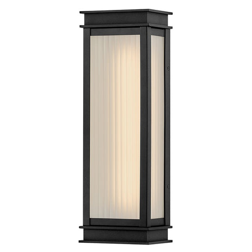 Hinkley Lighting Rockwell Outdoor Wall Mount, Black/Clear Ribbed - 29014TK