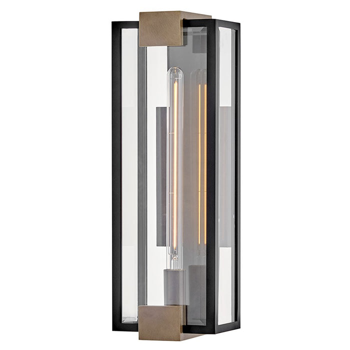 Hinkley Lighting Bergen 1Lt Outdoor Wall Mount, Black/Clear Beveled - 29054BK