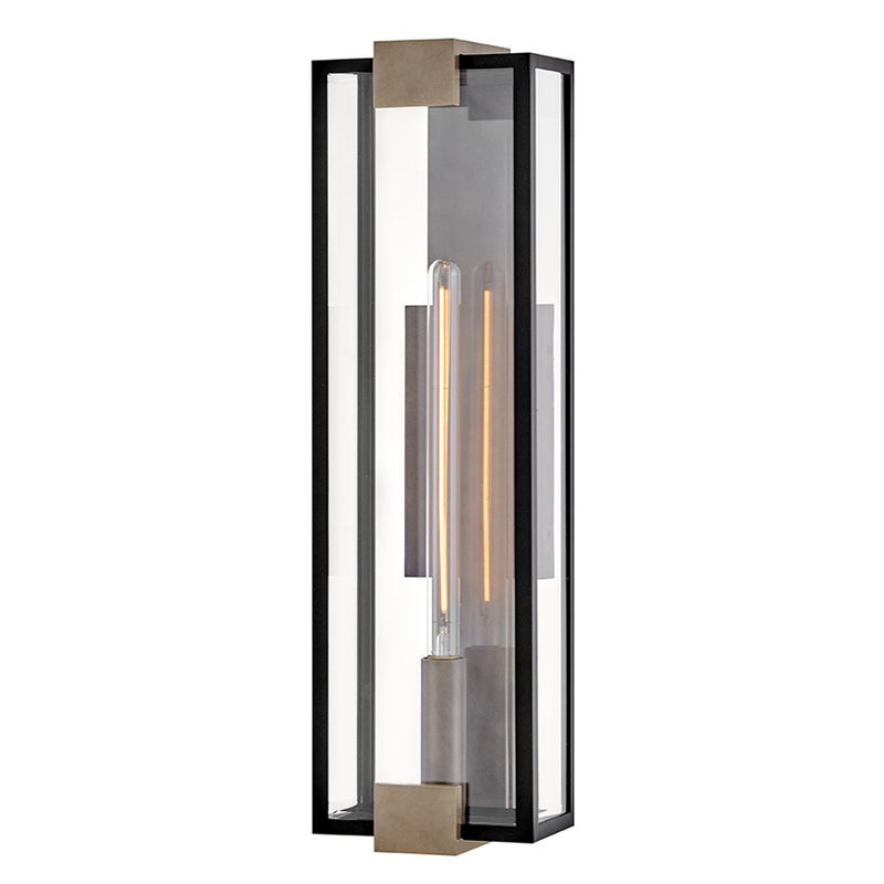 Hinkley Bergen 1Lt 28" Outdoor Wall Mount, Black/Clear Beveled