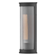 Hinkley Lighting Bluffton 1Lt 17" Outdoor Wall Mount, Black/Clear Ribbed - 29084BK-LL