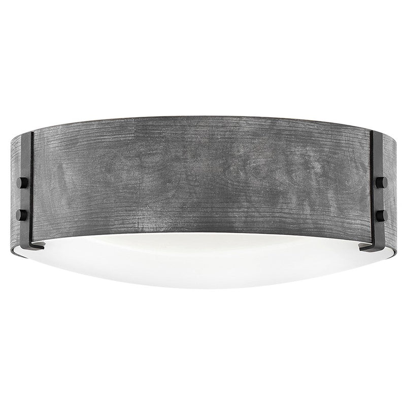 Hinkley Sawyer 15in 3-Light Outdoor Ceiling Light | Rustic Sequoia and Iron Rust Metal with Etched Glass | Covered Patio & Porch | 15 x | Model 29203SQ-LL