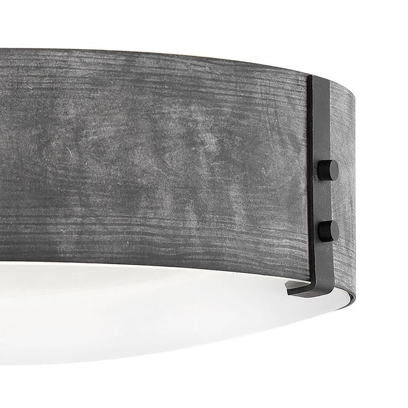 Hinkley Sawyer 15in 3-Light Outdoor Ceiling Light | Rustic Sequoia and Iron Rust Metal with Etched Glass | Covered Patio & Porch | 15 x | Model 29203SQ-LL