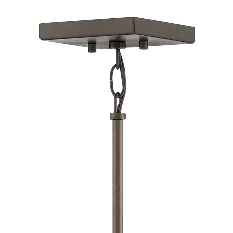 Hinkley Rhodes 7in 1-Light Outdoor Pendant | Craftsman Industrial Warm Bronze and Clear Seedy Glass | Covered Patio & Entryway | 7 x 7 | Model 29307WB-LL