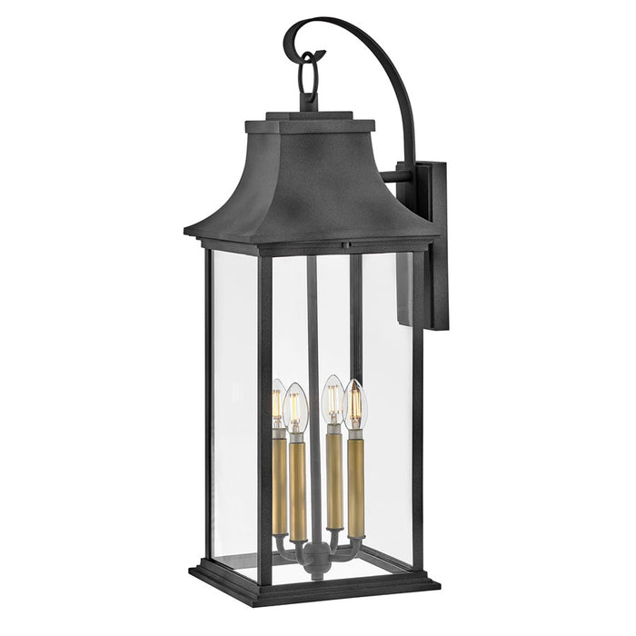 Hinkley Lighting Adair 4Lt Outdoor Wall Mount/2W, Aged Zinc/Clear - 2938DZ-LL