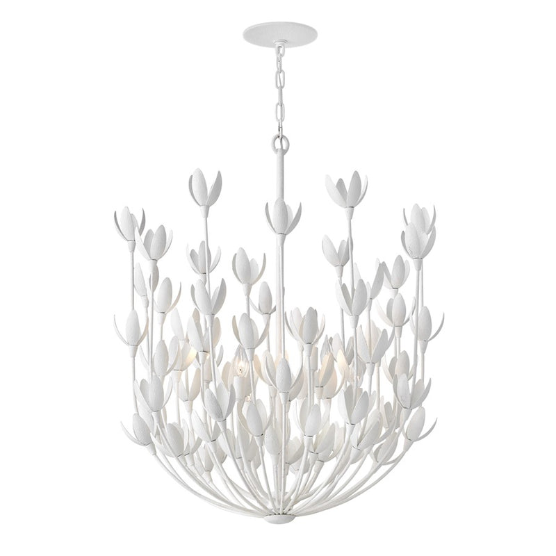 Hinkley Flora 26in 6-Light Chandelier | Transitional Bohemian Burnished Gold Steel | Dining Room & Living Room | 26 x 26 x 34 in | Model 30016BNG