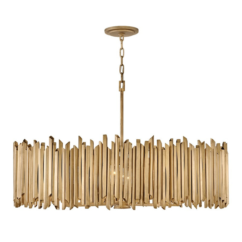 Hinkley Roca 40in 8-Light Chandelier | Transitional Burnished Gold Steel | Dining Room & Living Room | 40 x 40 x 25 in | Model 30026BNG