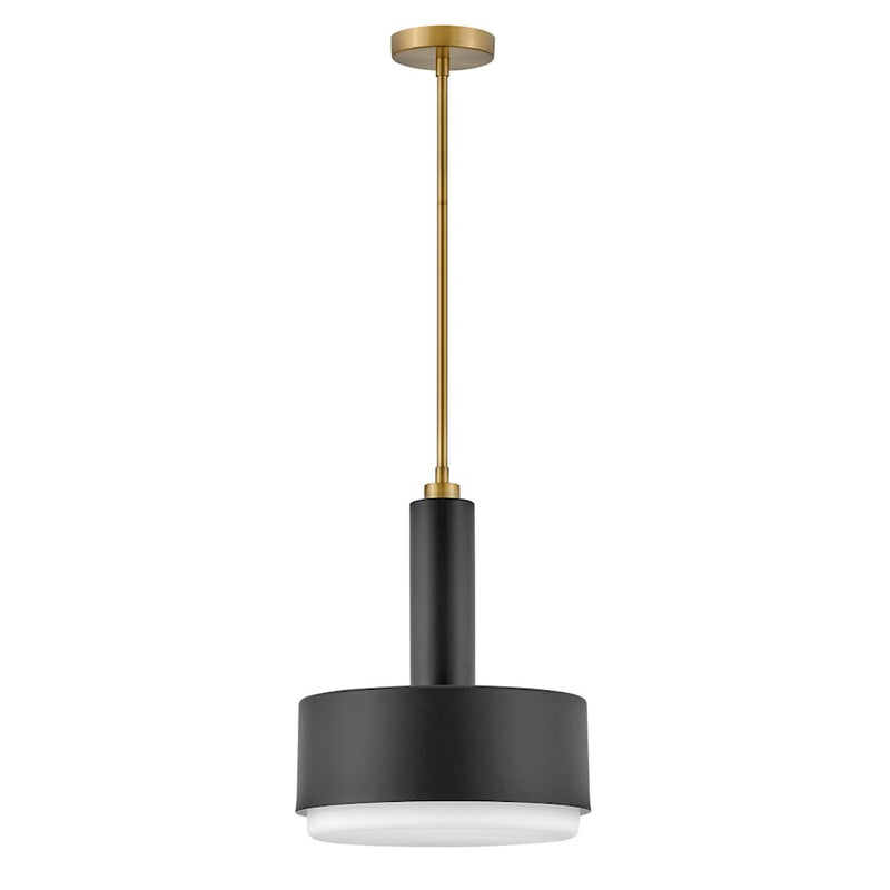 Hinkley Cedric 13in 2-Light Medium Pendant | Modern Lacquered Brass Steel and Etched Opal Glass | Kitchen Island & Dining Room | 13 x 13 | Model 30074LCB