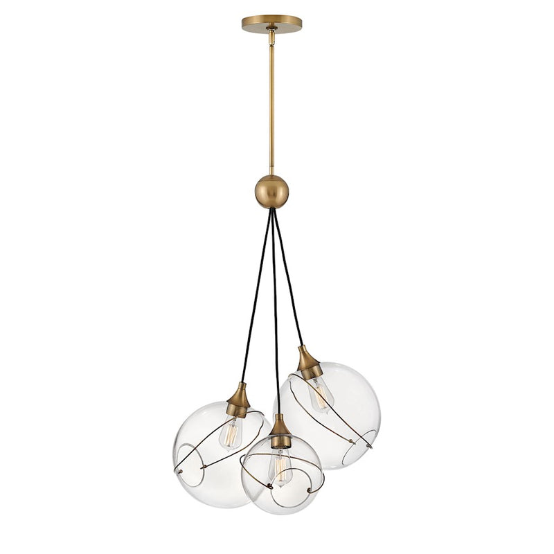 Hinkley Lighting Skye 3 Light Pendant, Heritage Brass
