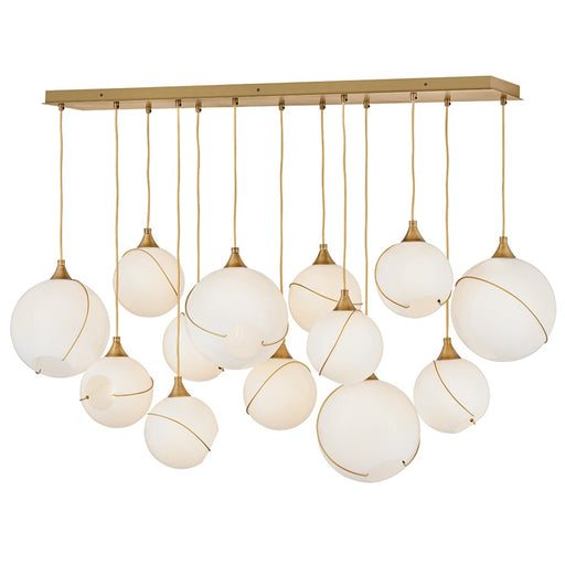 Hinkley Lighting Skye 13Lt Chandelier, Heritage Brass/Cased Opal - 30305HBR-CO