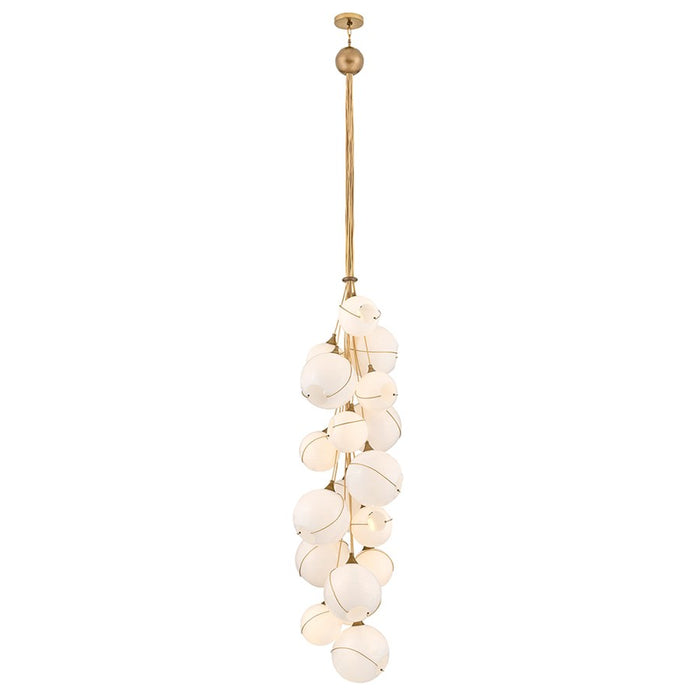 Hinkley Lighting Skye 18Lt 39" Chandelier, Brass/Cased Opal - 30309HBR-CO