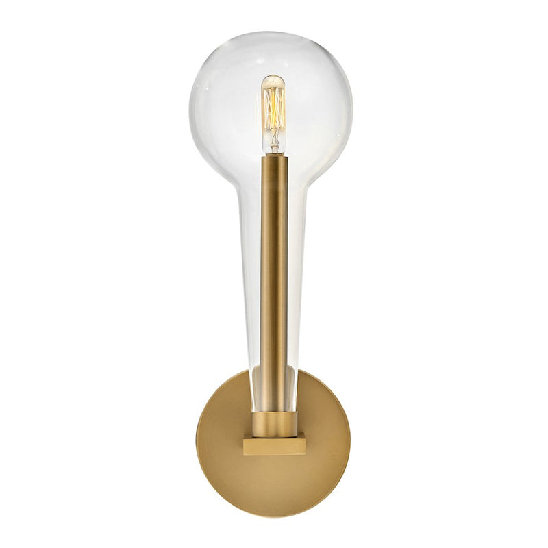 Hinkley Alchemy 1-Light Wall Sconce | Industrial Black Steel and Clear Glass | Bedroom & Hallway Accent Light | 6 x 5 x 16 in | Model 30520BK