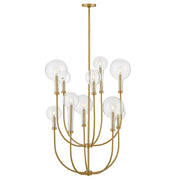 Hinkley Lighting Alchemy 10 Light Chandelier, Lacquered Brass/Clear - 30527LCB
