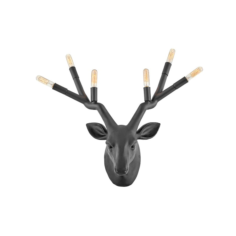 Hinkley Stag 6-Light Wall Sconce | Transitional Rustic Chalk White Resin | Living Room & Bedroom Accent Light | 9.25 x 22.75 x 20 in | Model 30602CI