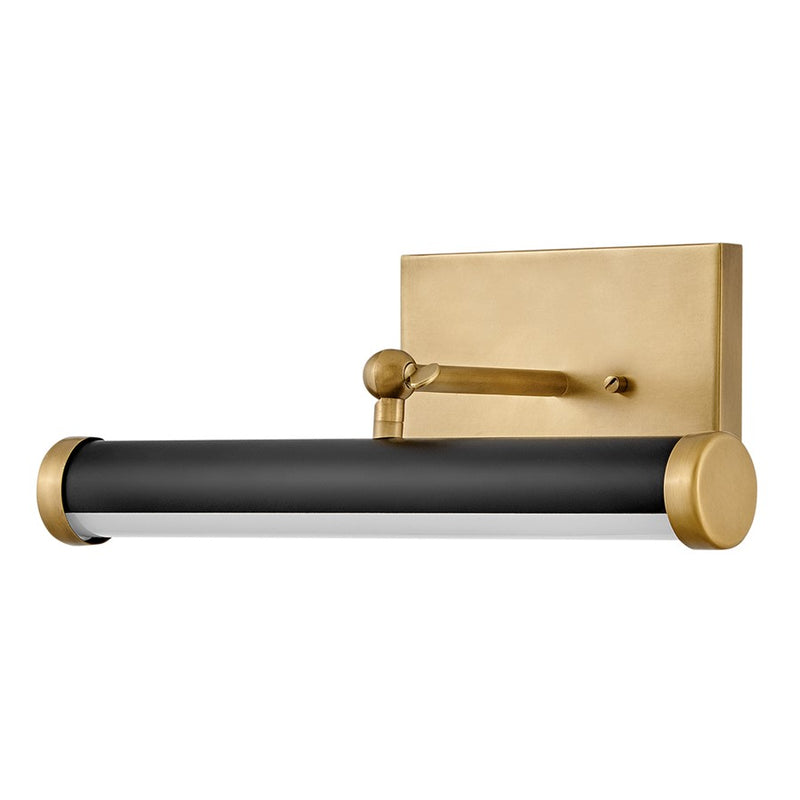 Hinkley Regis 14in Wall Sconce | Transitional Heritage Brass and Black Steel with Acrylic Lens | Living Room & Bedroom Accent Light | 1400 | Model 31010HB