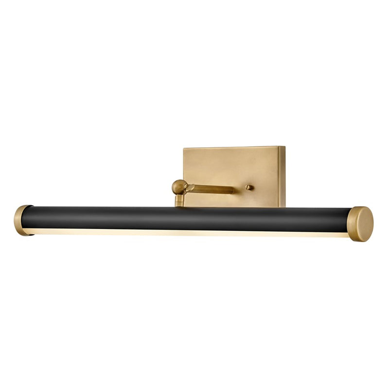 Hinkley Regis 25in 1-Light Wall Sconce | Transitional Heritage Brass and Black Steel with Acrylic Lens | Living Room & Bedroom Accent | Model 31012HB
