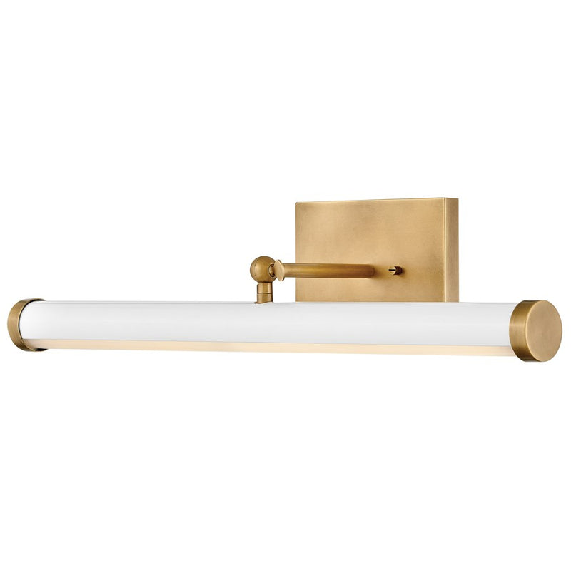 Hinkley Regis 25in Wall Sconce | Transitional Heritage Brass Steel and Gloss White Acrylic Lens | Living Room & Hallway Accent Light | Model 31012HB-GW