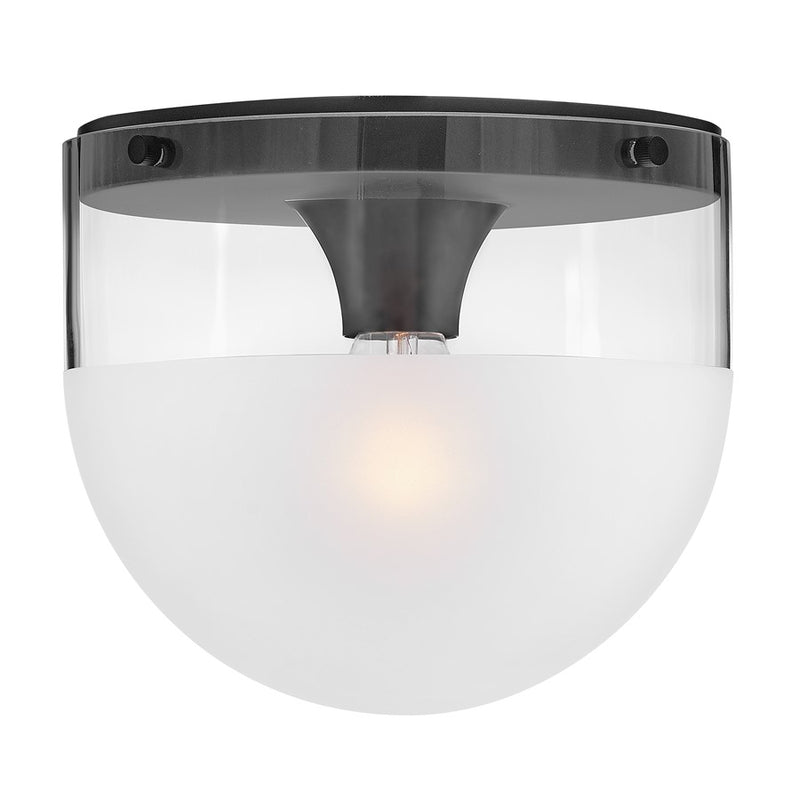 Hinkley Lighting Beck 1 Light Flush Mount, Black/Clear/Etch-Dipped