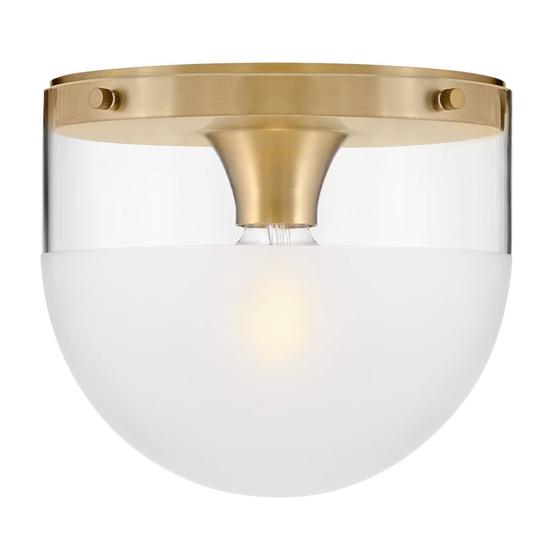 Hinkley Lighting Beck 1Lt Flush Mount, Brass/Clear/Etch-Dipped