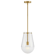 Hinkley Lighting Beck 1Lt Pendant, Lacquered Brass/Clear/Etch-Dipped - 32087LCB