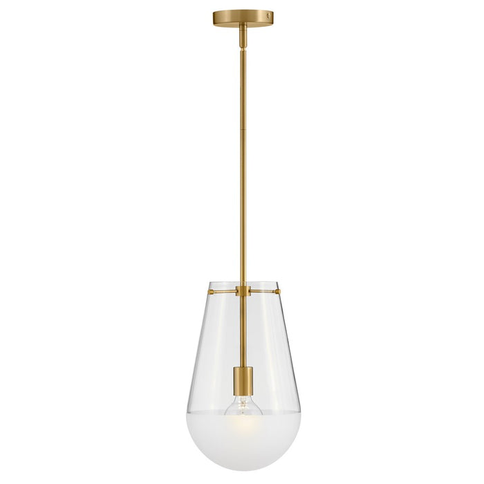 Hinkley Lighting Beck 1Lt Pendant, Lacquered Brass/Clear/Etch-Dipped - 32087LCB