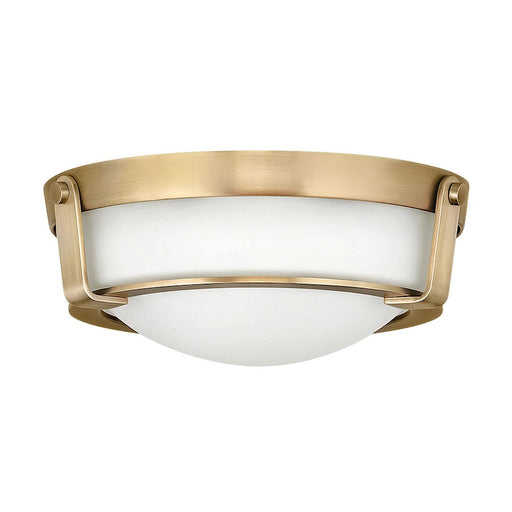 Hinkley Hathaway 13in 2-Light Hall & Foyer Light | Transitional Heritage Brass Steel and Etched Glass | Entryway & Hallway | 13 x 13 x 4 in | Model 3223HB