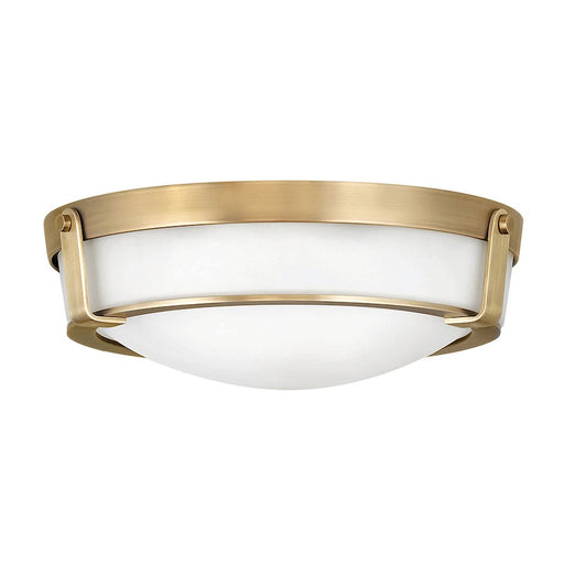 Hinkley Hathaway 16in LED Flush Mount | Transitional Heritage Brass Steel and Etched Glass | Foyer & Hallway Ceiling Light | 16 x 16 x | Model 3225HB-LED